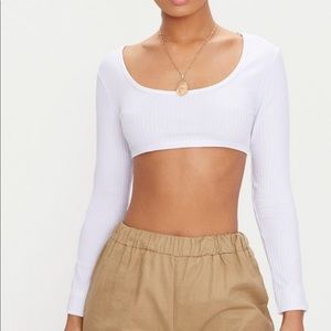 Basic White Long Sleeve Crop top